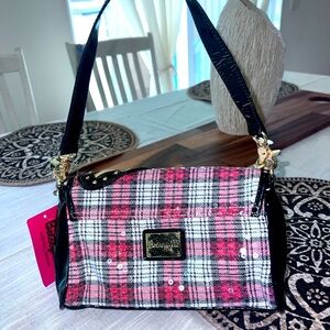 Betseyville by Betsey Johnson plaid handbag with sequins